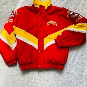 NFL Kansas Chiefs Red and Yellow Puffer Jacket
